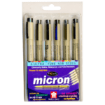 SAKURA PIGMA MICRON FINELINER XSDK-6 SET OF 6 DIFFERENT SIZES POINTS