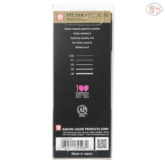 SAKURA PIGMA MICRON BLACK BARREL ANNIVERSARY ADDITION FINELINER SET OF 5 - Image 2