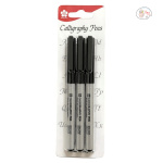 Sakura Calligraphy Pens Black Pack of 3 (1mm, 2mm, 3mm)