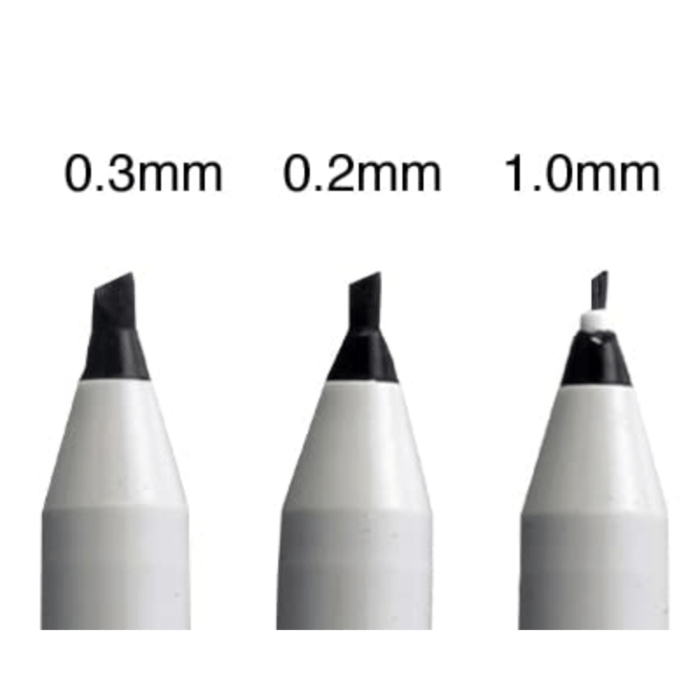 Sakura Calligraphy Pens Black Pack of 3 (1mm, 2mm, 3mm) - Image 3