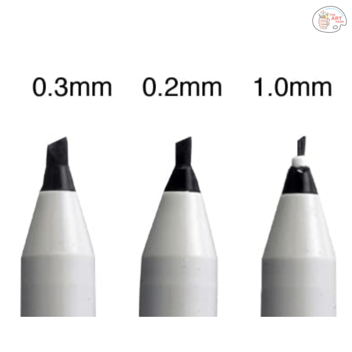 Sakura Calligraphy Pens Black Pack of 3 (1mm, 2mm, 3mm) - Image 3