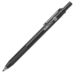Scrikss 2.0mm Mechanical Clutch Lead Pen Pencil Black Aluminium Body Click Mechanism Twist Series Black Accent Mini Removable Sharpener