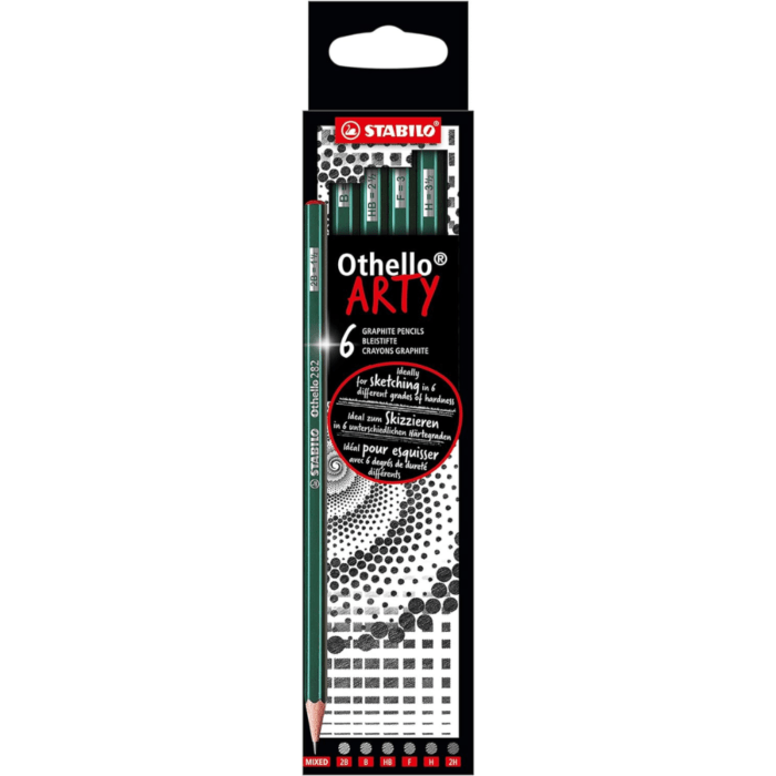 1 (21) STABILO Graphite Pencil Othello - ARTY - Pack of 6 - Assorted Grades - 2B, B, HB, F, H, 2H - Image 1