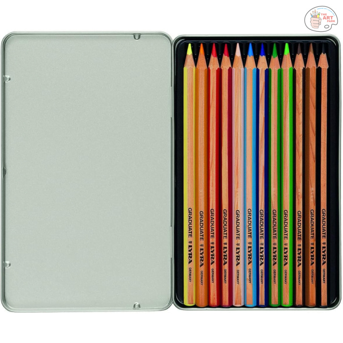 Lyra Graduate Colour Pencil Set with Metal Case (Assorted, Pack of 12) - Image 2