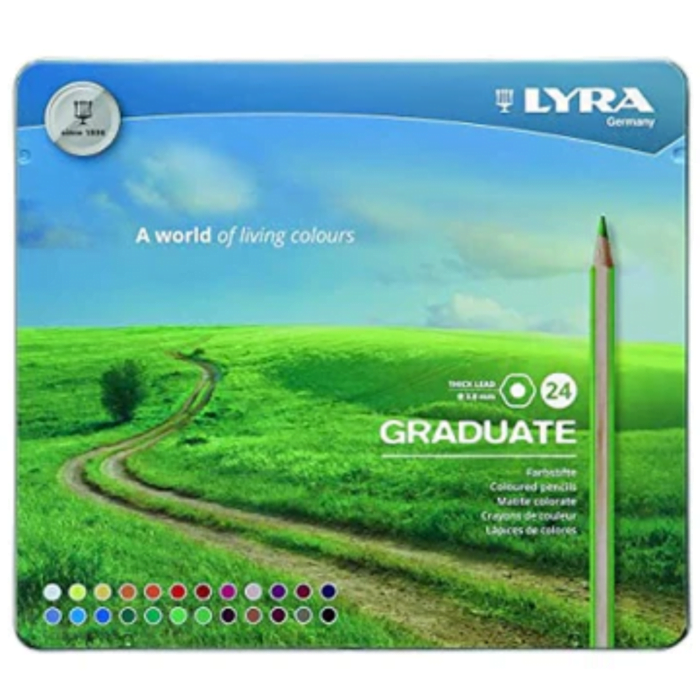 1 (31) Lyra Graduate Colour Pencil Set with Metal Case (Assorted, Pack of 24) - Image 1