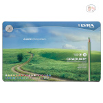 Lyra Graduate Colouring Pencils, 3.8mm Thick Lead, 36 Assorted Colours, Technical & Artistic Drawing, Tin Box, Ideal for Student Artists & Schools