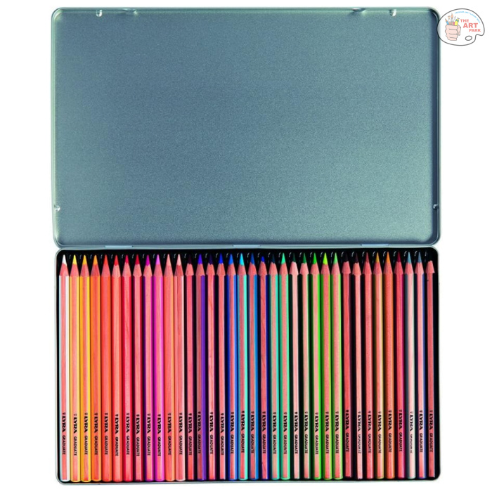 Lyra Graduate Colouring Pencils, 3.8mm Thick Lead, 36 Assorted Colours, Technical & Artistic Drawing, Tin Box, Ideal for Student Artists & Schools - Image 2