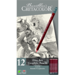 CRETACOLOR Cleos Fine Art Graphite Pencils Set of 12, Black