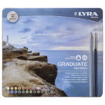 Lyra Graduate Aquarell Watercolor Pencils, 24 Assorted Colors with Brush, Metal Tin
