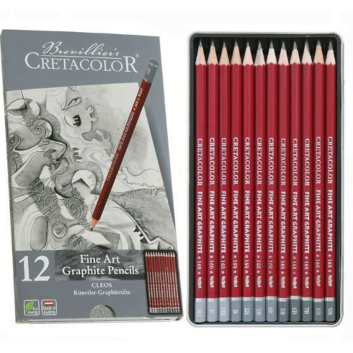 CRETACOLOR Cleos Fine Art Graphite Pencils Set of 12, Black - Image 3