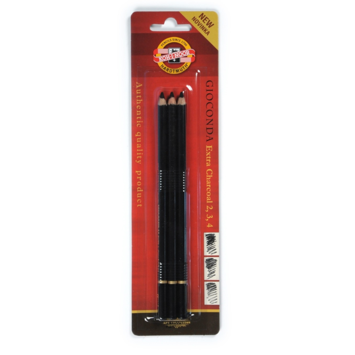 1 (4) Kohinoor Gioconda Black Charcoal Pencils Set Of 3 - Image 1