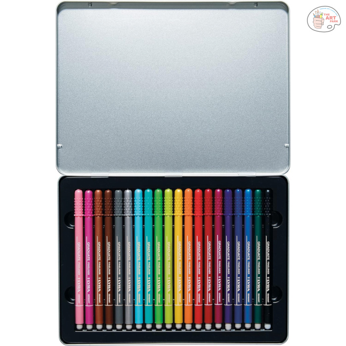 Lyra Graduate Fineliner Markers, Assorted Colors, Metal Box of 20 - Notes, Journaling, Art Journaling, Stationary - Image 2