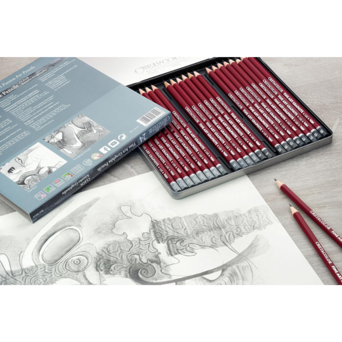 Fine Art Graphite Pencil set of 24 Brevillier's Creatacolor - Image 3