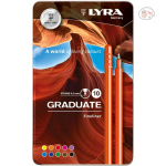 Lyra Graduate Fineliner Markers, Assorted, Metal Box of 10