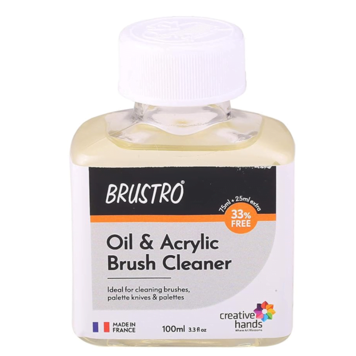 Brustro Oil and Acrylic Brush Cleaner 100ml (75ml + 25ml Free) - Image 1