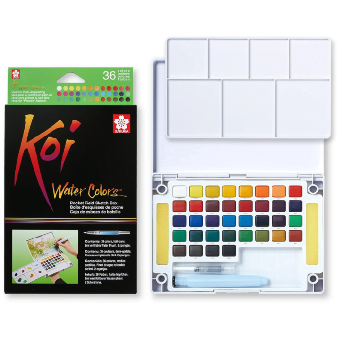 1 (5) SAKURA Koi Water Color Set with Waterbrush (36 Assorted) - Image 1