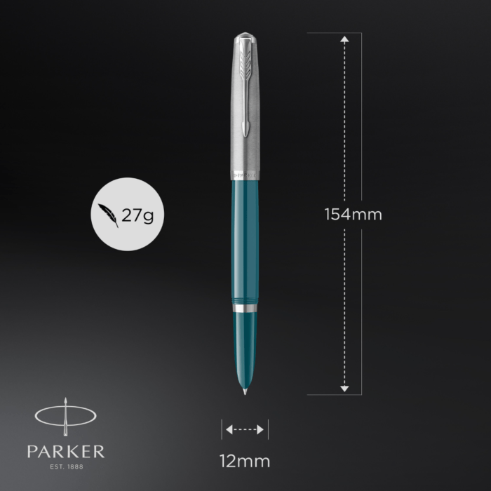 PARKER 51 TEAL BLUE CT FOUNTAIN PEN - Image 5