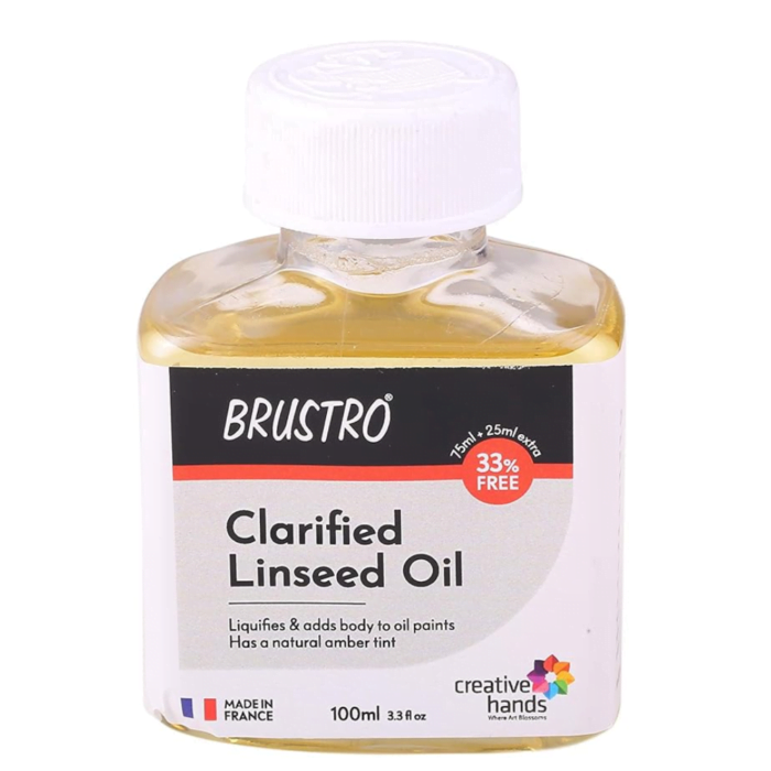 Brustro Professional Clarified Linseed Oil 100ml (75ml + 25ml Free) - Image 1