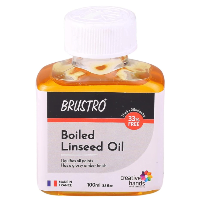 1 (51) Brustro Professional Boiled Linseed Oil 100ml (75ml + 25ml Free) - Image 1