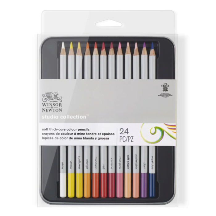 1 (51) Winsor & Newton Studio Collection Precision Pencil Coloured x 24 Tin Set - Image 1