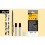 BRUSTRO Mechanical Pencil with Eraser 0.7mm Writing/Sketching/Drawing Spare leads HB-20 units. 2B-20 units Spare eraser- 8 units - Image 2