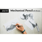 BRUSTRO Mechanical Pencil with Eraser 0.7mm Writing/Sketching/Drawing Spare leads HB-20 units. 2B-20 units Spare eraser- 8 units - Image 3