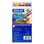 DOMS Non-Toxic Multicolor 26 Shades Brush Pens Set | Super Soft Fine Tip Brush Pens | Diverse 26 Shades | Water Based Ink | Includes Gold & Silver Shades | Pack of 1 - Image 2