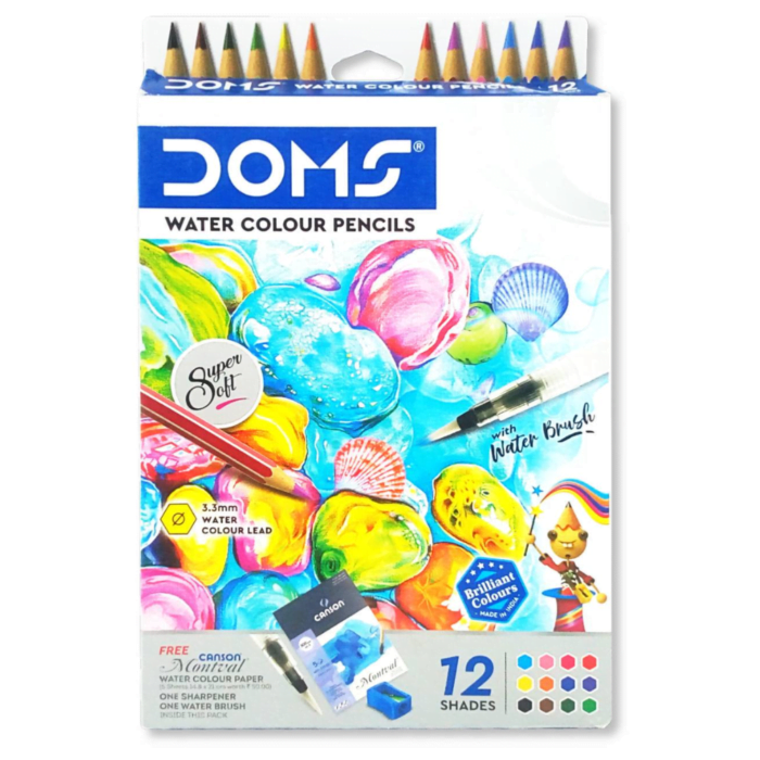 Doms Water Colour Pencils 12 Shades 175 mm Length - Image 1