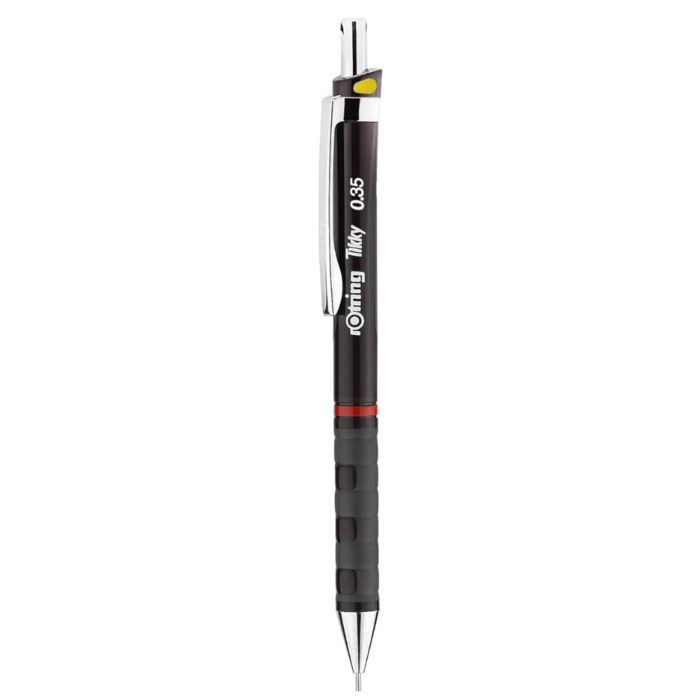 1 (65) Rotring Tikky Mechanical Pencil,HB 0.35mm Lead, Black Plastic Body, Triangular Barrel Pencil - Image 1