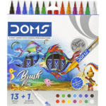 DOMS 14 Shades Brush Pen Box Pack Brush Tip Nib Sketch Pens  (Set of 1, Multicolor)