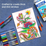 DOMS 14 Shades Brush Pen Box Pack Brush Tip Nib Sketch Pens  (Set of 1, Multicolor) - Image 3