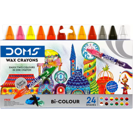 DOMS Bi-colour Wax crayons 24 shades  (Set of 1, Multicolor)