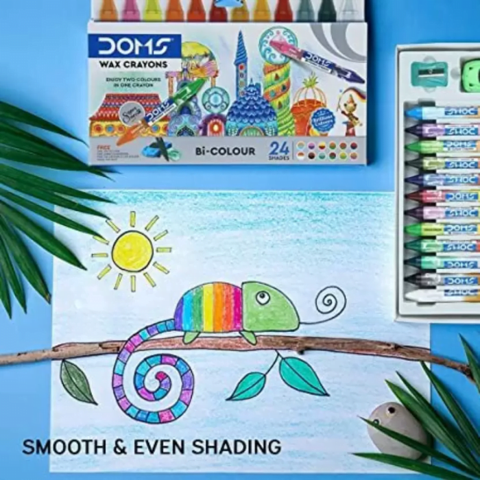 DOMS Bi-colour Wax crayons 24 shades  (Set of 1, Multicolor) - Image 3