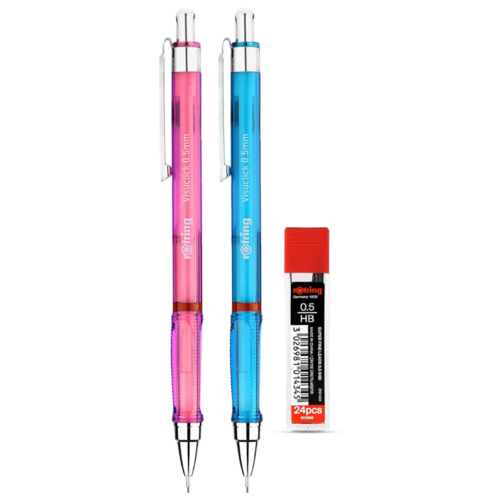 Rotring Visuclick Mechanical Pencil 0.5 mm Box of 2 with 24 HB Leads - Image 2