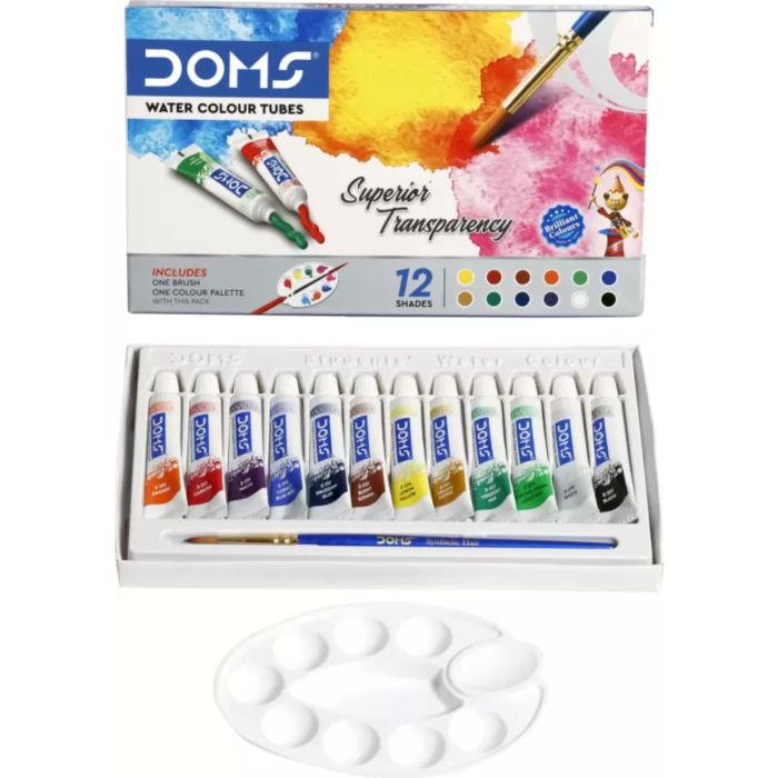 1 (76) Doms Water Colour Tubes – 12 Shades - Image 1