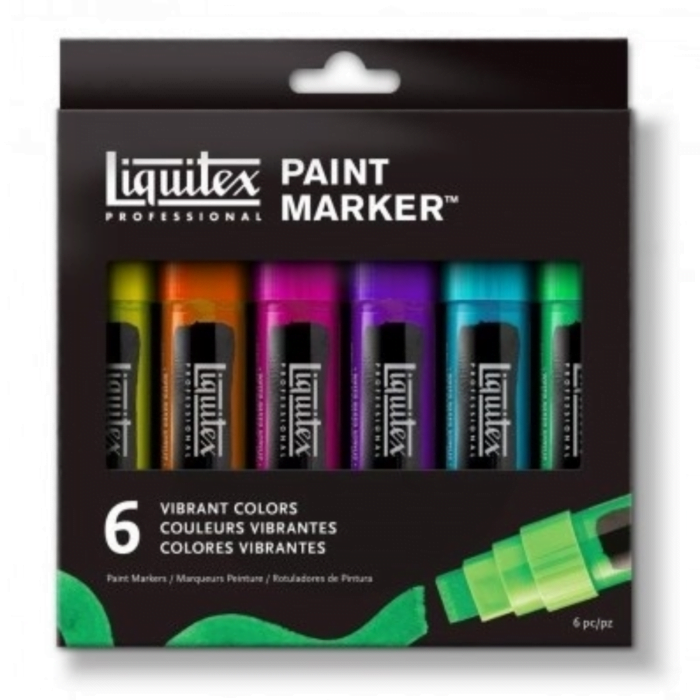 Liquitex Vibrant Colour Paint Marker - Set of 6 (15mm) - Image 1