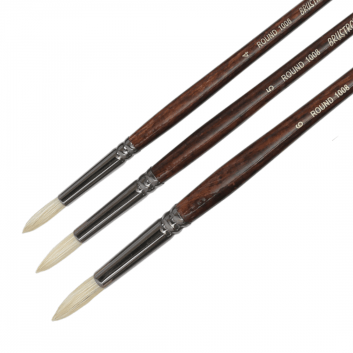 brustro Artists Bristlewhite Round Brush Series (No. 1-6,8,10,12) - Image 2
