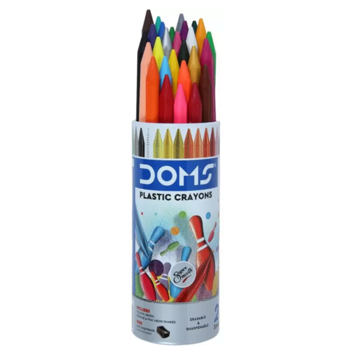 Untitled design (13) DOMS PLASTIC CRAYONS 28 SHADES - Image 1