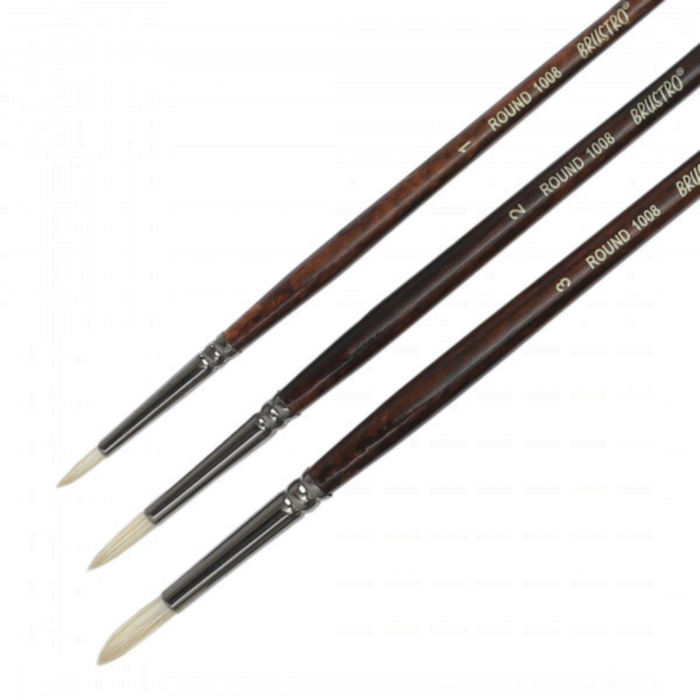 Untitled design brustro Artists Bristlewhite Round Brush Series (No. 1-6,8,10,12) - Image 1