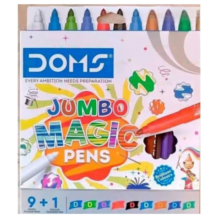 Untitled design (19) DOMS JUMBO MAGIC PENS 9 ASSORTED SHADES - Image 1