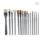 BRUSTRO Mixed Brushes Long Handle (in PU Wallet) - Image 2