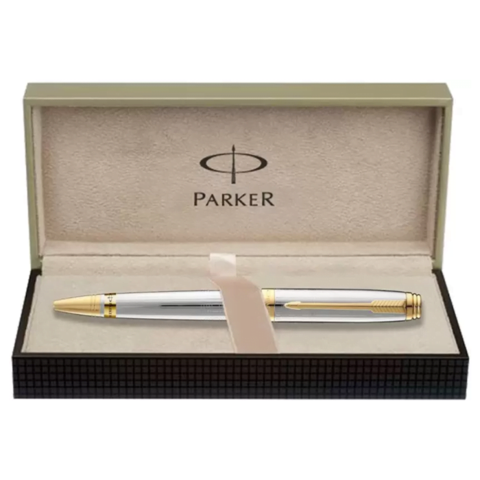 PARKER ODYSSEY SHINY CHROME CHISELLED GT BALLPOINT PEN - Image 2