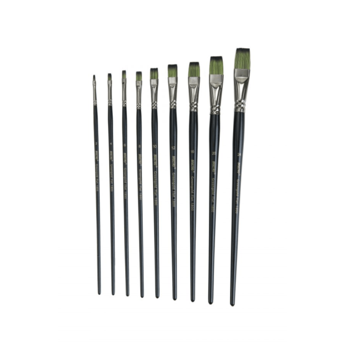 Untitled design (38) BRUSTRO Greengold Flat (Brush Nos. 2, 4, 6, 8, 10, 12) - Image 1