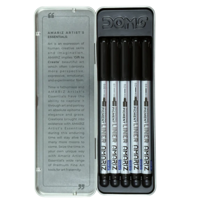 DOMS AMARIZ PROFESSIONAL PIGMENT LINERS SET OF 5 0.5,0.1,0.2,0.3,0.5 - Image 3