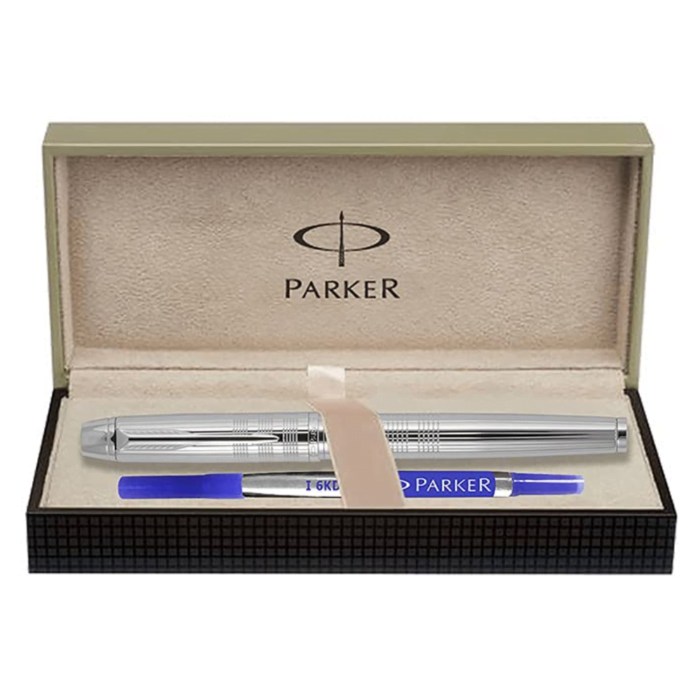 PARKER ODYSSEY SHINY CHROME CHISELLED CT ROLLERBALL PEN - Image 2