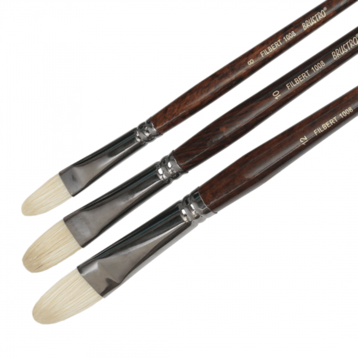 Untitled design (9) Bristlewhite Filbert Brush1008 (No. 8, 10, 12) - Image 1