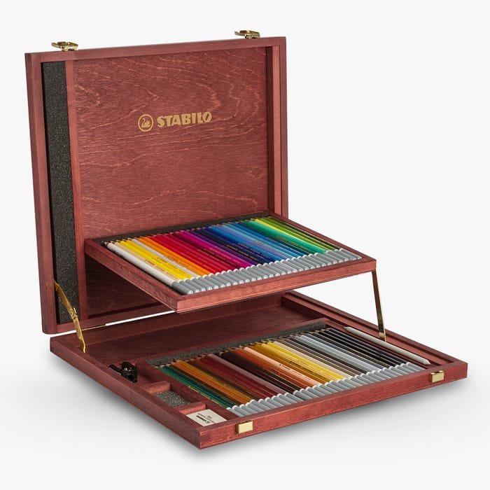 tct60w STABILO CAR OTHELLO WOODEN CASE - 60 COLOURS COLORED PENCIL - Image 1