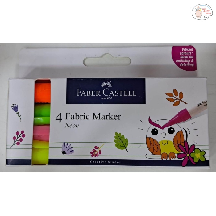 0041202_faber-castell-fabric-marker-neon-set-of-4 Faber Castell Fabric Marker Neon - Set of 4 - Image 1