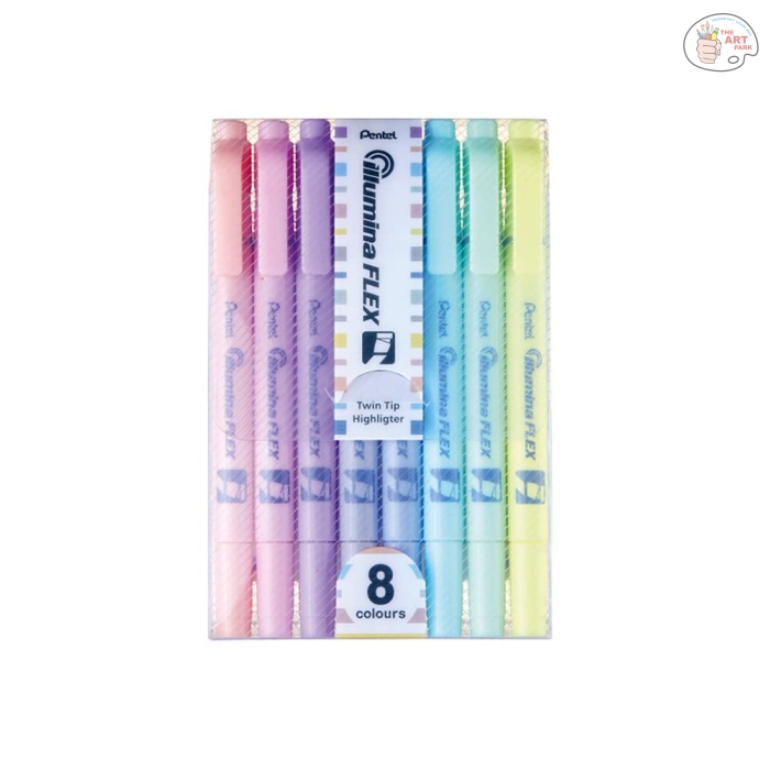 Pentel Illumina Flex Twin Tip Highlighter - Set of 8 - Image 2