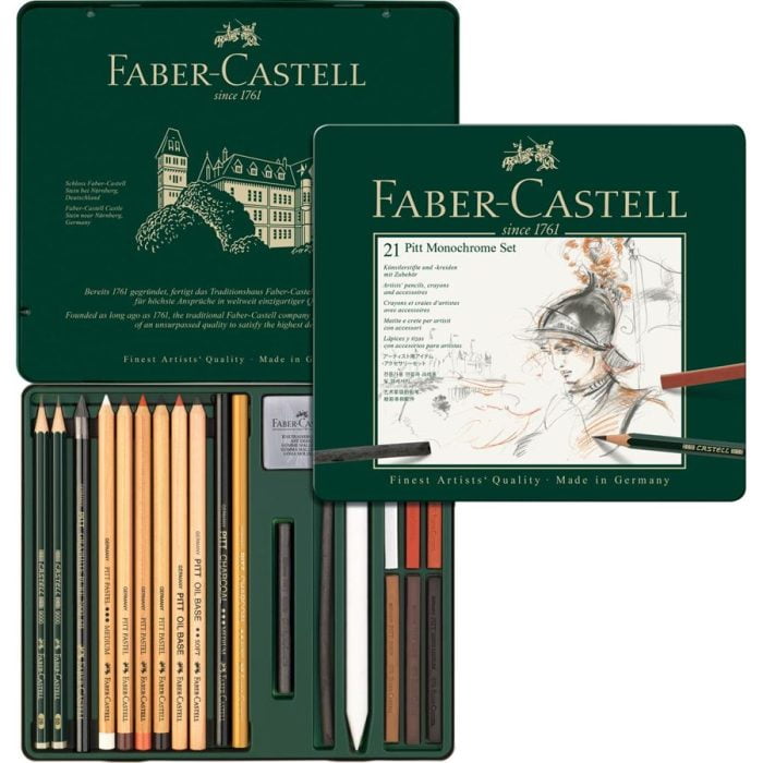 FABER CASTELL Pitt Monochrome set tin of 21 - Image 2